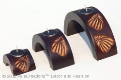 Image: Arched Candle Holders - Carved Sea Shells