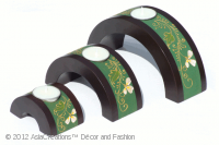 Candle Holder Arches  - Hibiscus on Green