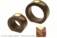 Circle Candle Holders - Rubber Leaf