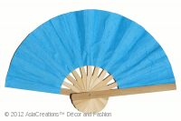 Mulberry Paper Folding Fans - Dodger Blue