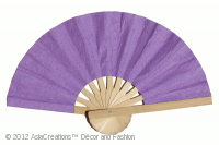 AsiaCreations Showroom: Solid colour handheld mulberry paper folding fan in medium purple
