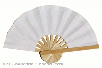 Mulberry Paper Folding Fans - White