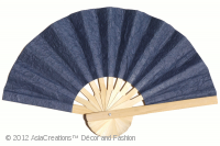 Mulberry Paper Folding Fans - Prussian Blue